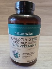 NatureWise Omega 3 Fish Oil 1000mg 360 Softgels Support Heart Brain Health, New