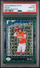 2024 Panini Donruss Optic Rated Rookie Bo Nix #209 Green Velocity Prizm RC