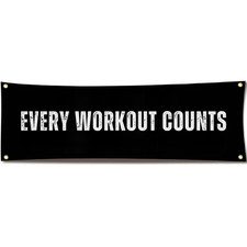 EVERY WORKOUT COUNTS Gym Flag Banner 71x24 Fitness Wall Decor