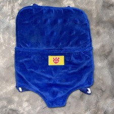 Build A Bear Blue Plush Teddy Bear Carrier Backpack Velourish Dotted Adjustable