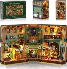 Magic Potion Booknook Building Set with Light, DIY Bookend Building Block Kit