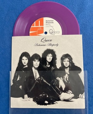 BOHEMIAN RHAPSODY by Queen ( 7'' Purple Vinyl Ltd.Ed. No. 1289 / 2000 UK P&P)