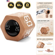 Productivity Timer 1, 5, 10, 30, 60 Minutes Preset, Desk Cube Timer with Grav...