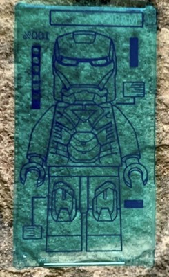 Lego Marvel Iron Man Mark VI Screen Glass. #57895pb019. Used