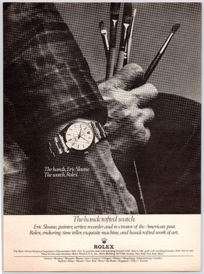 1976 Rolex Oyster Watch Eric Sloane Painter Writer Vintage Wall Art Print Ad 70s