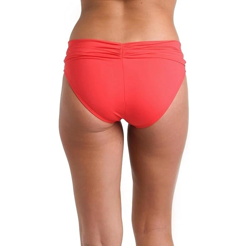 La Blanca Women Guava Red Island Goddess Shirred Band Hipster Swim Bottom US 10 - Image 2 of 4