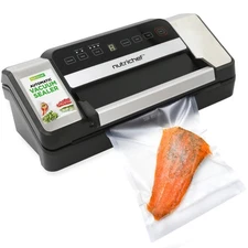 NutriChef Vacuum Sealer for Food (80Kpa) w/ Canister Hose & Bags - Stone