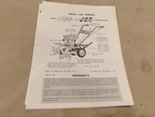 ARIENS JET ROTARY TILLERS PARTS LIST MANUAL JSJ-61-1 (R)