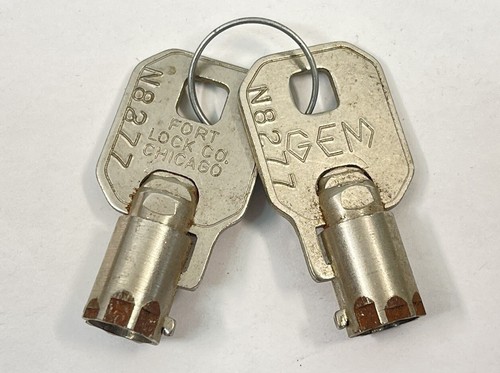 Pair GEM N8277 KEYS Fort Lock C0 Vending Laundry Machine cabinet coin box