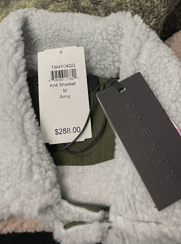 $290 Twenty Montreal Women's Blue Army Sherbrooke Sherpa Shacket Jacket Size M - Picture 7 of 7