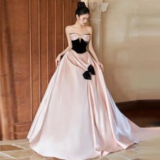 Elegant Pink Wedding Dressses Off Shoulder Bow Princess A-line Ball Bridal Gowns