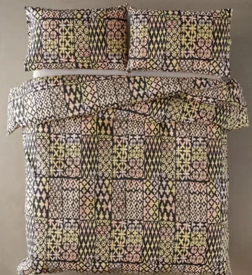 Новый с Ярлыками Urban Outfitters Shiloh пододеяльник и 2 наволочки полный/королева черный - Изображение 2 из 4