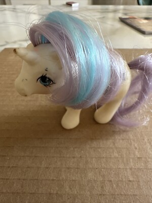 VTG 1984 My Little Pony Baby Glory Unicorn Hasbro Shooting Star G1 White Purple