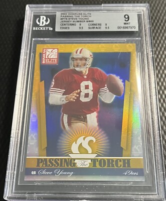 2002 Steve Young 008/800 BGS 9 Donruss Elite Passing Torch Jersey ## 1/1 - 49ers