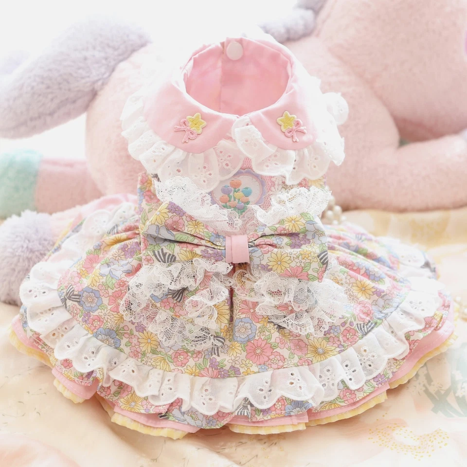 Summer Pet Dog Cat Clothing Holiday Floral TUTU Dress Yorkshire Maltese Skirt - Image 4 of 4