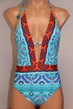 NWT La Blanca Swimsuit Bikini 1 one piece Sz 12 Halter