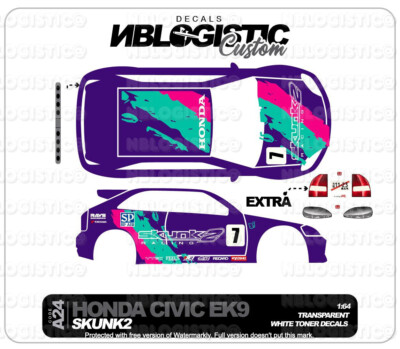 Honda Civic EG Custom Universal WaterSlide Decal for HOT Honda Civic EG Custom Universal WaterSlide Decal for HOT