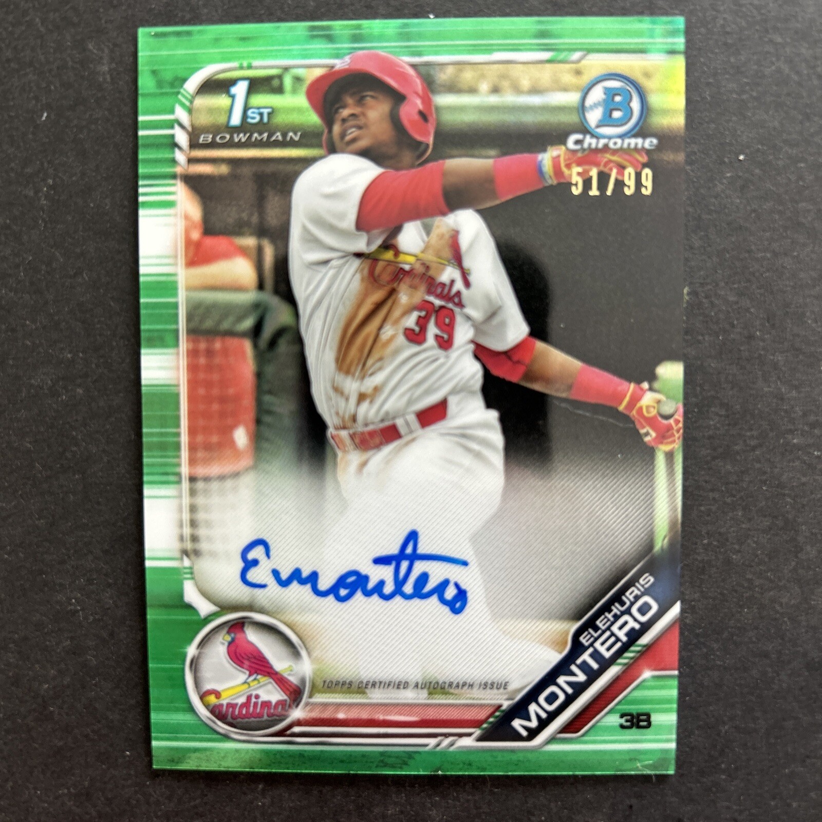 2019 Bowman Chrome 1st Rookie Elehuris Montero Green Refractor Auto /99 💎✨📈