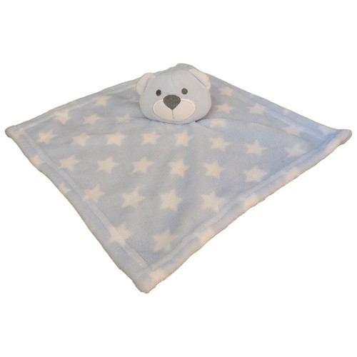 Gentle Steps Bear Lovey Plush Light Blue With White Stars Soft Security Blanket