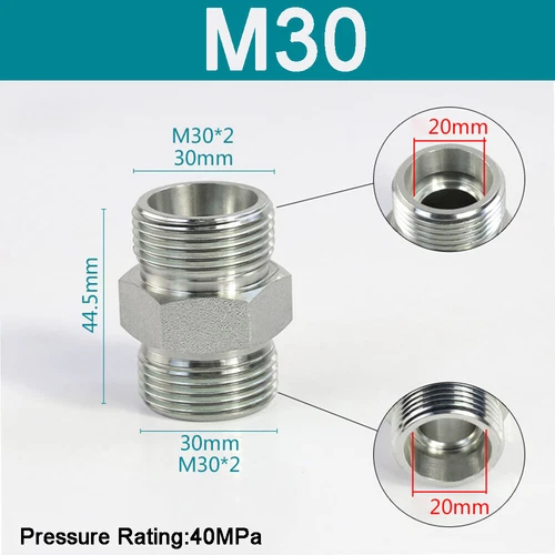 Metric Hydraulic Adaptor Fitting Male/Male Nipple Coupling Connector M12-M52 - Picture 25 of 65