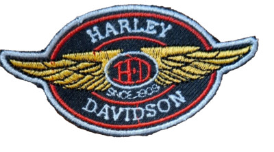 Harley Davidson Gold Eagle Wings Bügelbild - Aufnäher Patch 9x2cm Motorrad Emblem