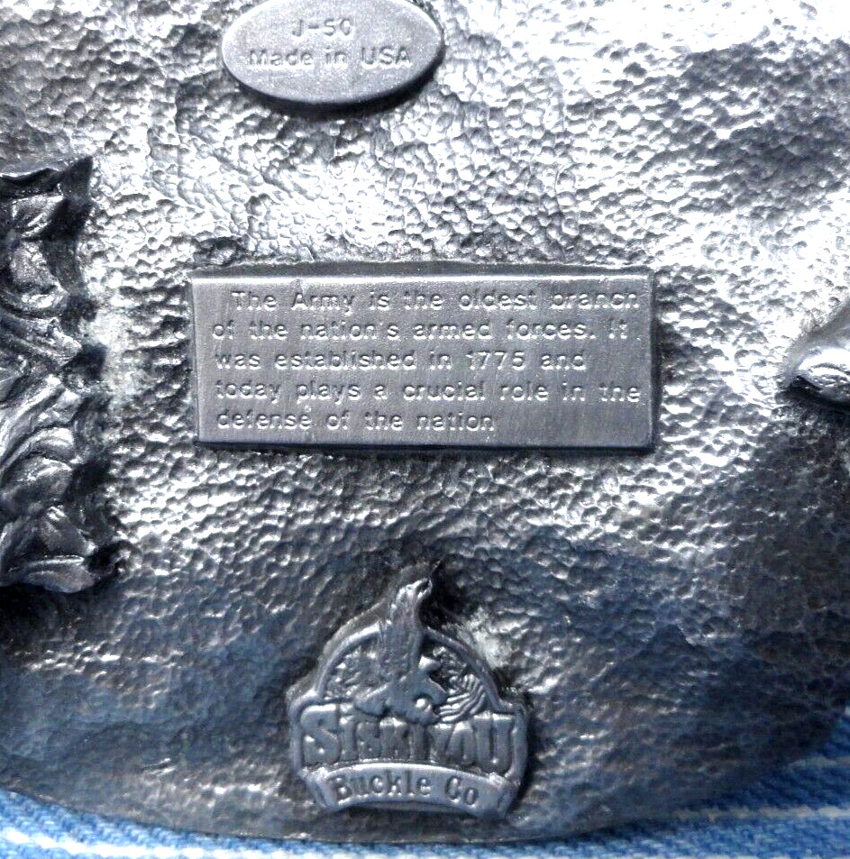 United States Army Seal Belt Buckle Military Soldiers Vtg 80s Siskiyou   .TYC284