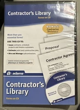 Adams Contractor's Library Business Legal Forms on CD Over 500 Forms & Tools NEW