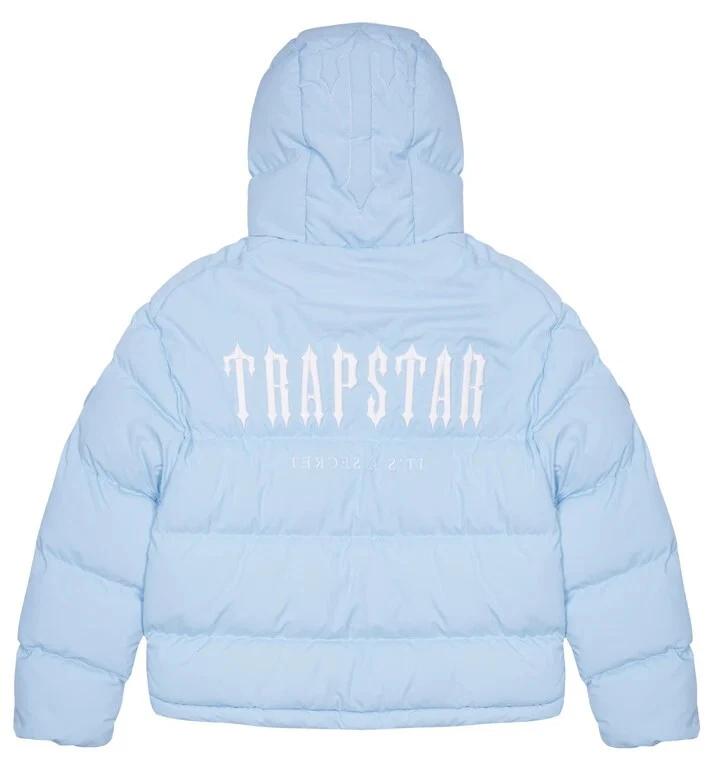 TRAPSTAR DECODED HOODED PUFFER 2.0 - ICE BLUE LARGE