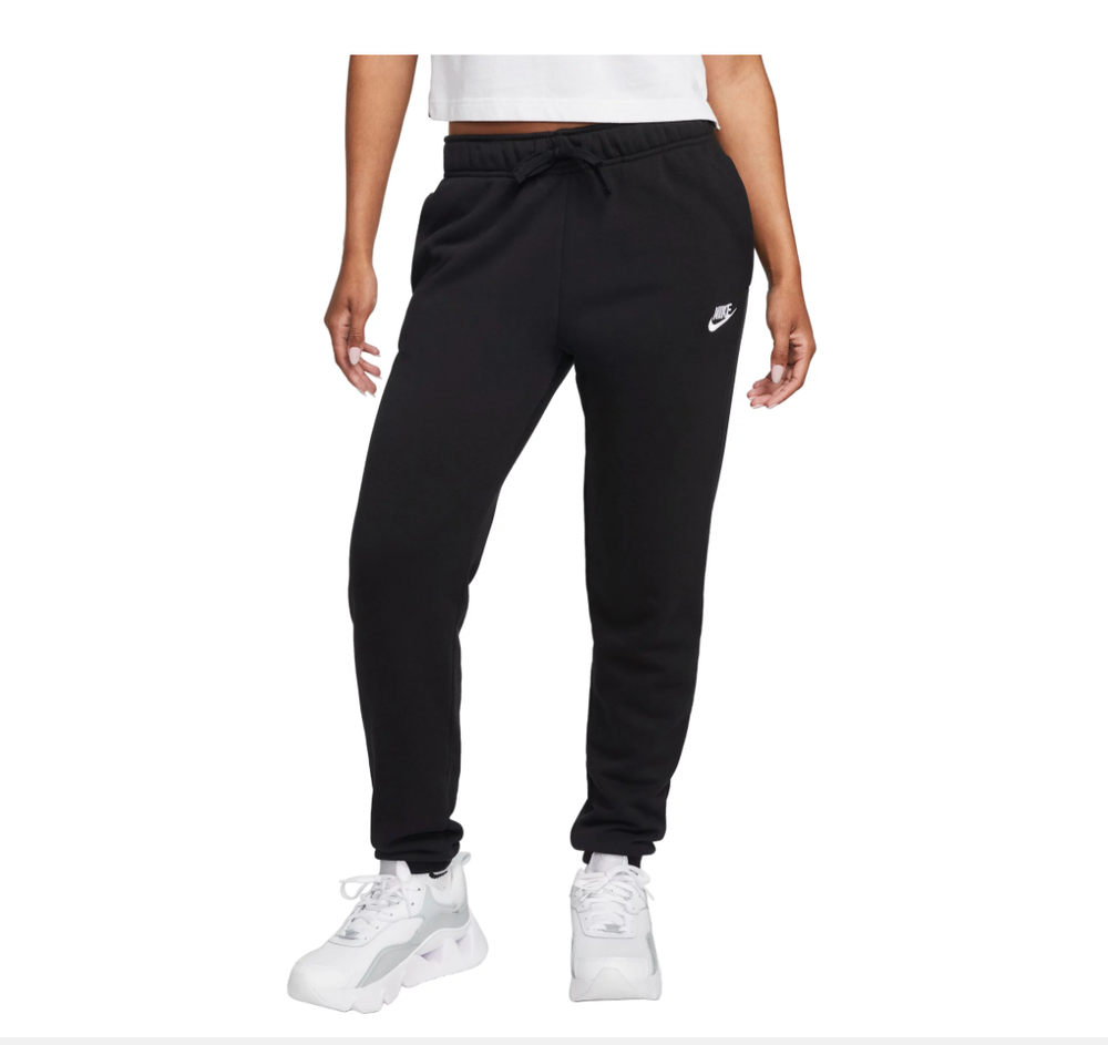 Nike Women’s Club Fleece Mid-Rise Black Joggers in Medium