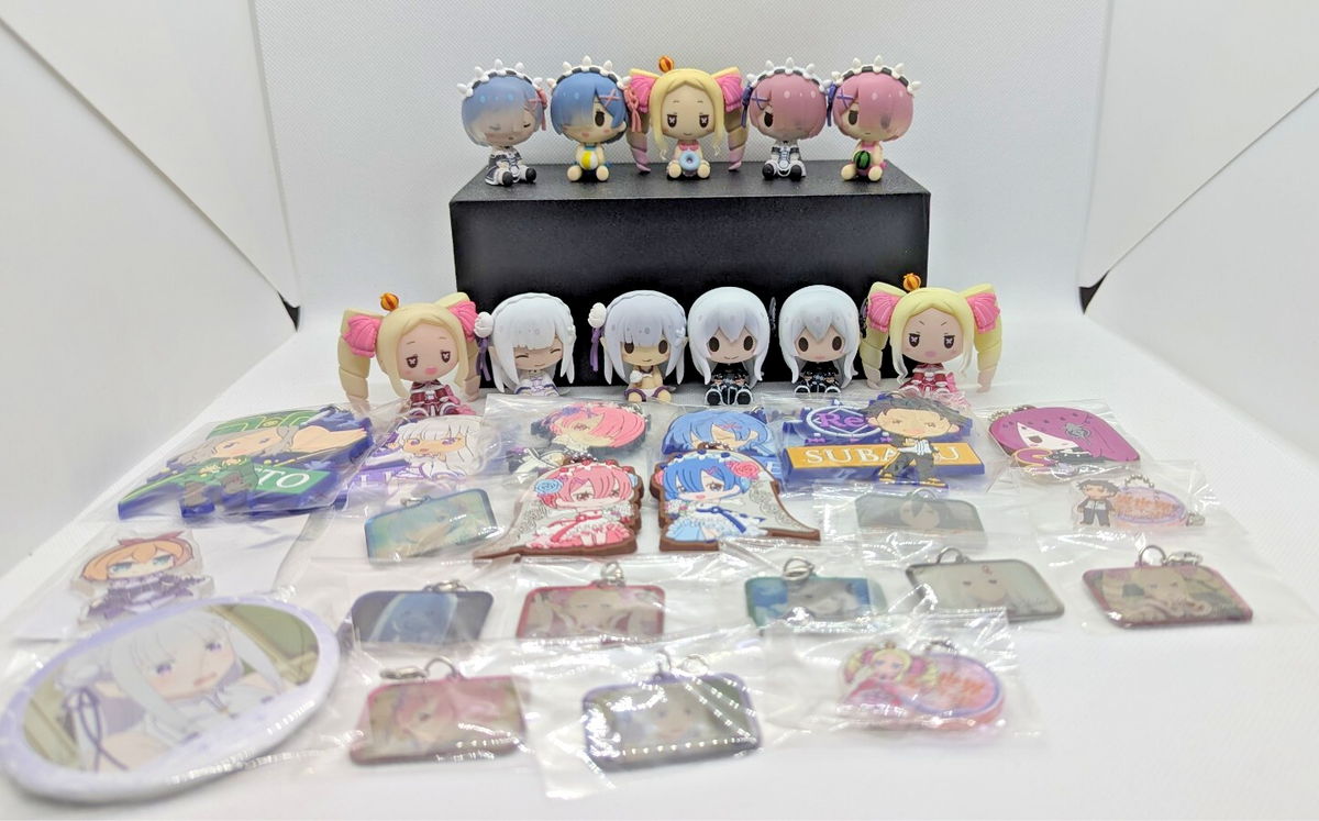 Re:Zero Choko Nokko Mini Figure ＆ Keychains, etc lot of 32 Rem