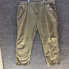 Carhartt Olive Green Carpenter Pants 44x32 Relaxed Fit Utility Workwear Mens