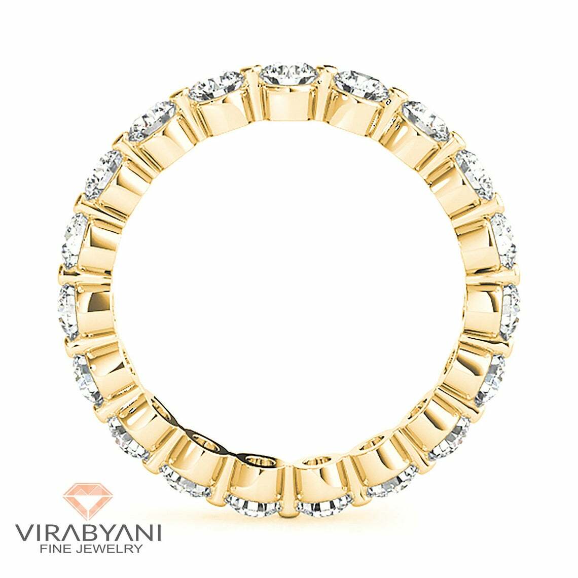 2.40 ct G-VS1 Diamond Floating Eternity Band Prong Infinity 18K