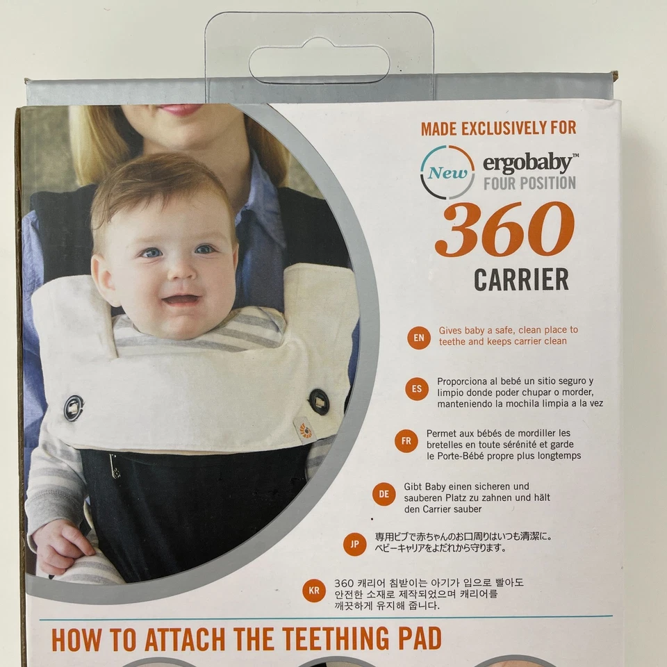 Almohadilla de dentición y babero Ergobaby para portabebés 360 Foto 4 de 4