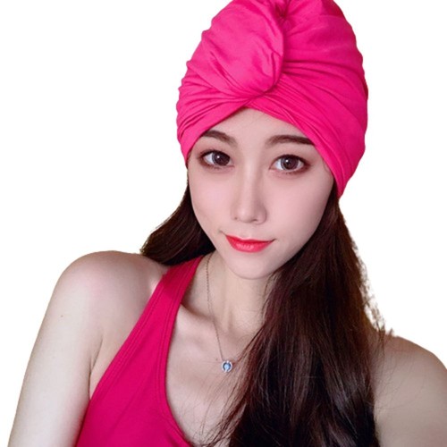 Pleated Summer Swim Turban Cap Knotted Hot Spring Bathing Hat Long Short Hair - Picture 18 of 23