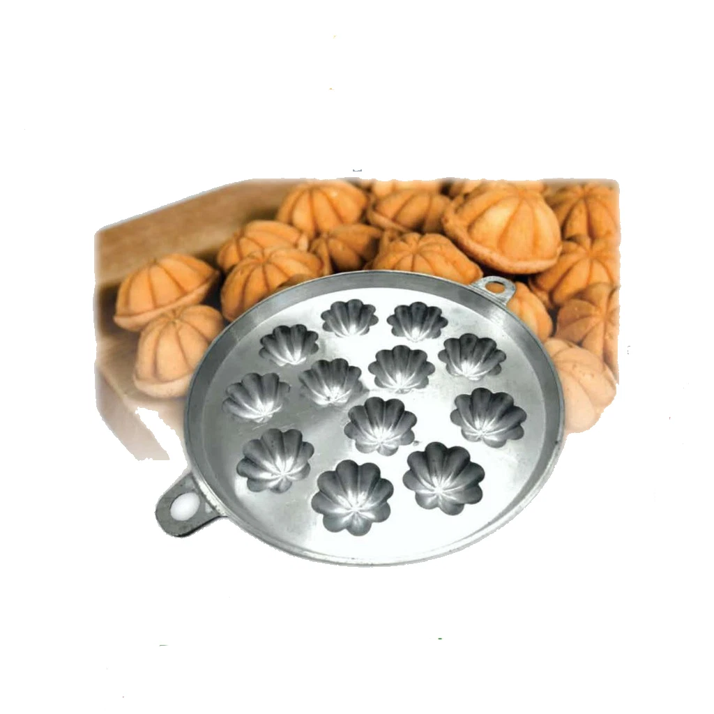 Kuih Bahulu Spongcake Cornbread Mould (ALUMINIUM CAKE BAKE MOULD)-12 HOLE FLOWER