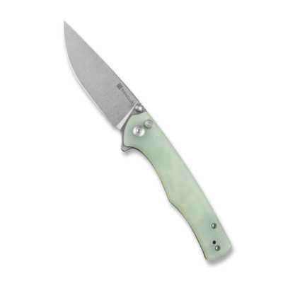 S210121 SENCUT Crowley Jade G10 Handle Stonewashed D2 Blade IKBS Button Lock
