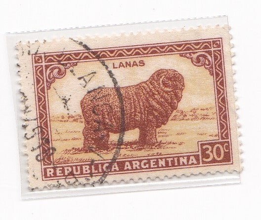 Argentina Republica Vintage Postage Stamp 30c Lanas
