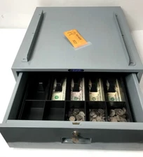MMF Industries Under Counter Cash Drawer with 5 Bill 5 Coin Tray 225-1012-01