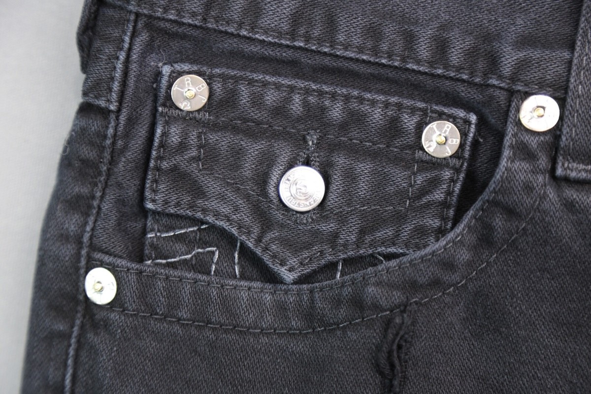 Men's True Religion Jeans Straight With Flap Destroyed Size 31