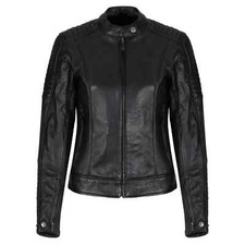 MotoGirl Valerie Leather Motorcycle Jacket Womens Ladies Black