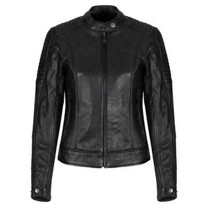 MotoGirl Valerie Leather Motorcycle Jacket Womens Ladies Black