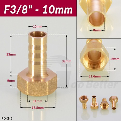 Conector de extremo de cola de manguera de combustible de agua rosca hembra/macho BSP accesorio de latón - Imagen 57 de 75