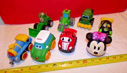 Tonka Larry Dozer Steam Roller 2 Easy Grab Cars 2 Rubber Rollers+Vtech Lot of 8
