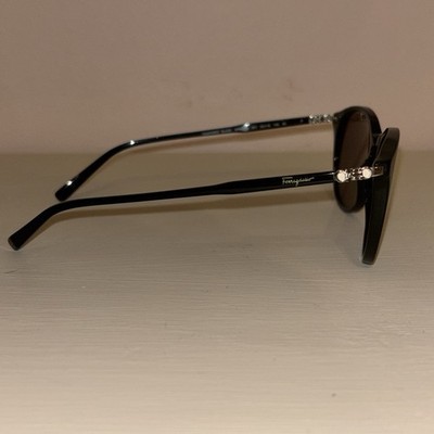 NEW Salvatore Ferragamo Unisex SF911SG 53mm Sunglasses Black Ferragamo Salvatore Ferragamo Brown Round Sunglasses SF911SG  main image 3