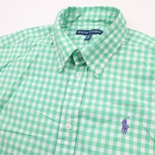 Ralph Lauren Button Down Shirt Mens XL Green White Gingham Check Pony Preppy