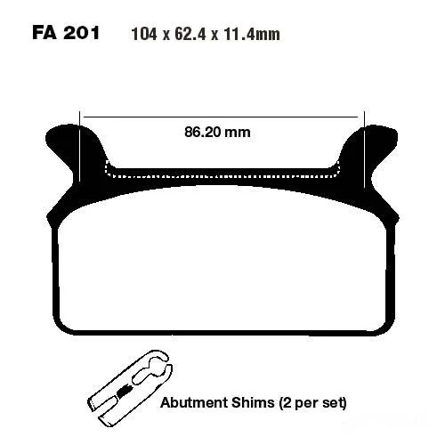 Bremsbelag EBC FA201 Hinten FüR Harley Davidson FLT 1340 Tour Glide 1986-1992-image