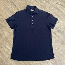 Suit Supply Extra Slim Fit Polo Shirt Pure Cotton Navy Blue Mens 41/42 16/16.5