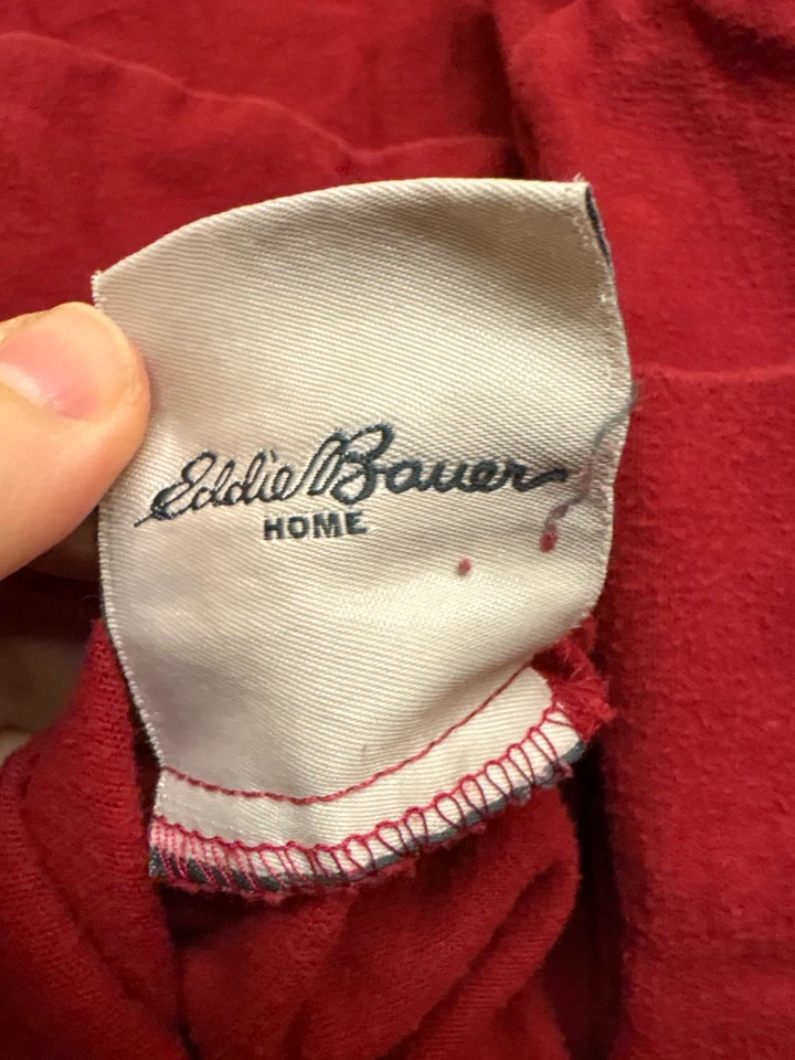 De colección. Juego de sábanas EDDIE BAUER HOME 100% algodón franela TALLA KING 4 piezas (rojo) Foto 2 de 4