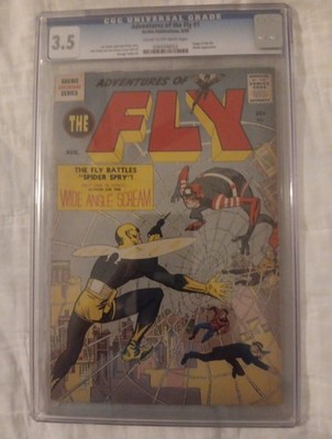 ADVENTURES OF THE FLY #1 CGC 3.5 ORIGIN OF THE FLY ARCHIE COMICS Kirby