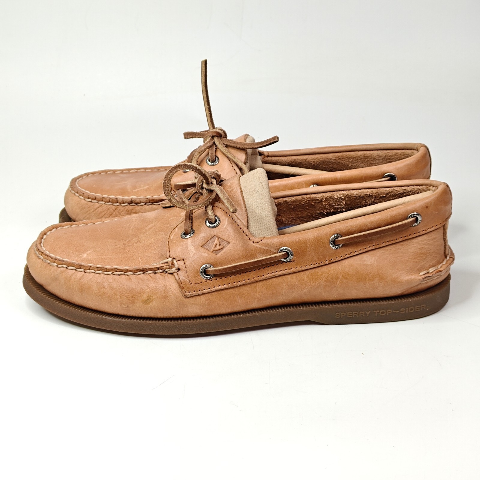 Sperry 0197640 Mens Authentic Original 2-Eye Boat Shoe Sahara Leather Size 9.5